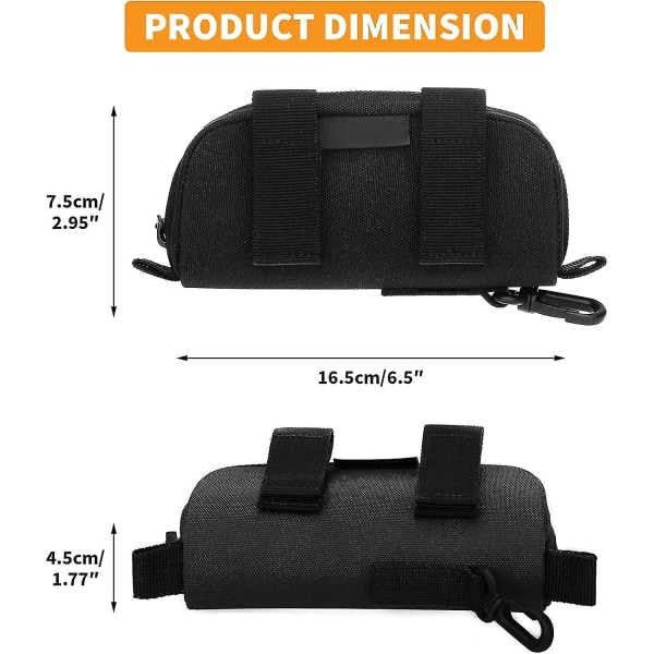 Taktiske brilleetui med karabinkrok, brilleveske, vanntett for kvinner og menn, sykkelbriller