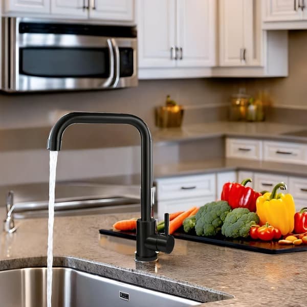 Kitchen Faucet - Steel Kitchen Faucet High Arc - Black