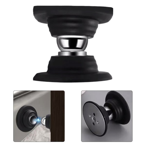 /HH/1 stk. Magnetisk dørstopperholder, fri for stansing, dørstopper silikon hvit