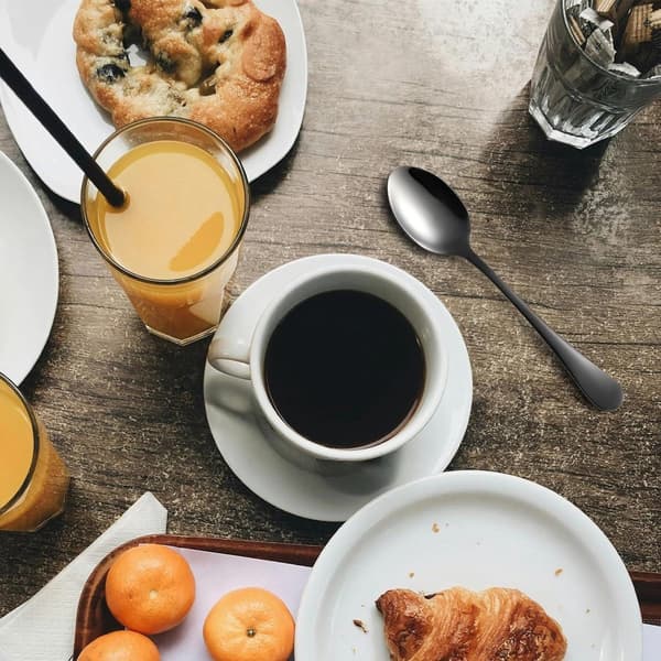 Sæt med 6 mini dessertskeer, rustfrit stål, tåler opvaskemaskine, til kaffe, te og desserter, sort