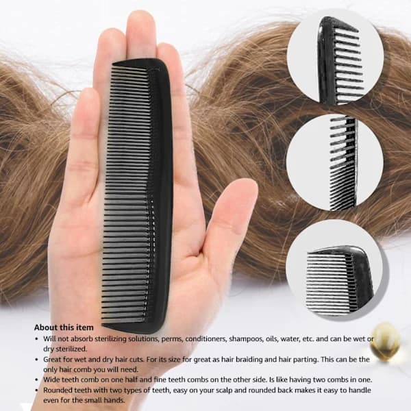 HA-4-pack Comb - Unbreakable - Men's Comb/Fine-toothed Comb/Combs for Hair