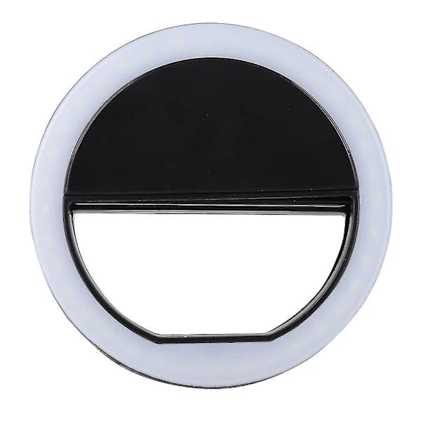 Bærbar Selfie LED-ringlampe med 36 LED-lys - 3 lysstyrkeniveauer, Clip-On til iPhone