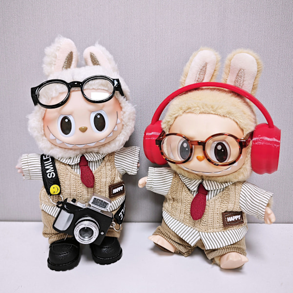 [HH]Labubu-vaatteet sopivat yhdelle, kahdelle ja kolmelle sukupolvelle Labubulle (vain vaatteet, nuket eivät sisälly) White headphone