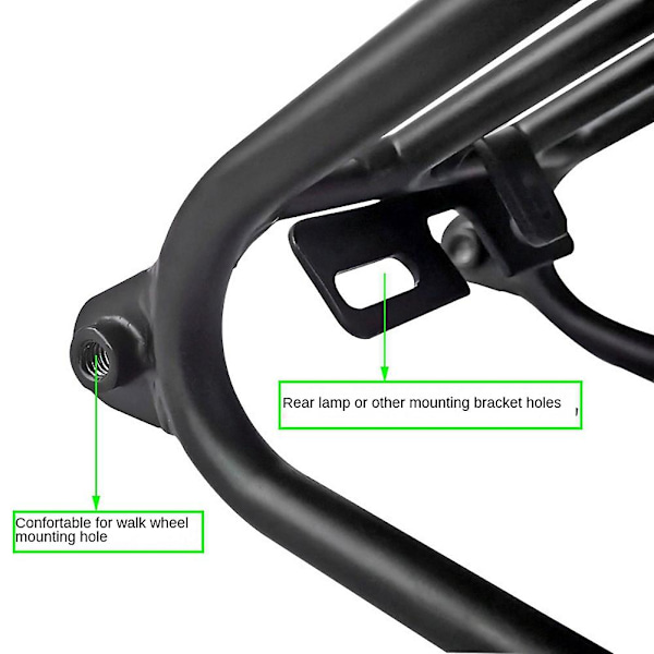 For Folding Bike Standard Rack For 3sixty Standard Rear Rack Bicycle Shelf Accessories, svart