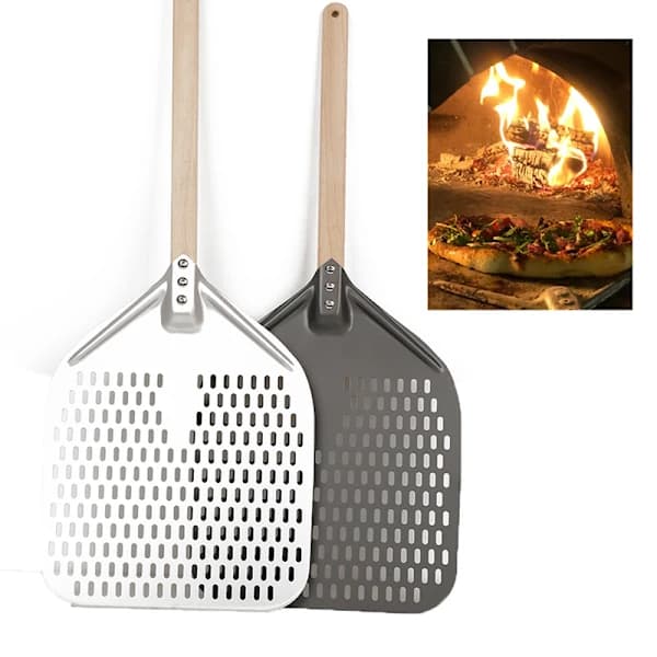 12/14 tommer aluminium pizzaspade med langt T-håndtag E