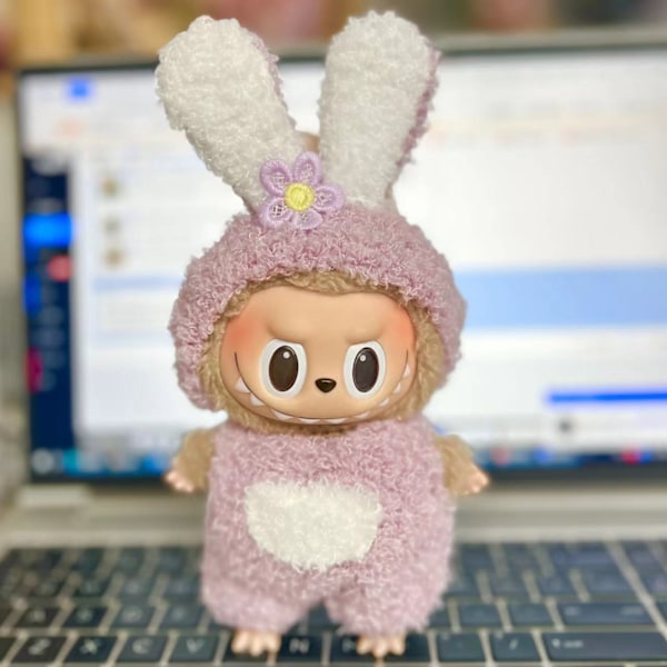 [HH] 17cm Labubu Popmarts Vaatteet ja Asusteet Nukke Macaron Paita Setti Täytetty Pehmo Sopii Vain Kangas 17CM 62
