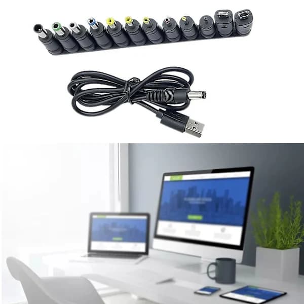 5V USB til DC5521 Strømkabel Støtter Lading Inkluderer 12 Kontaktspisser []