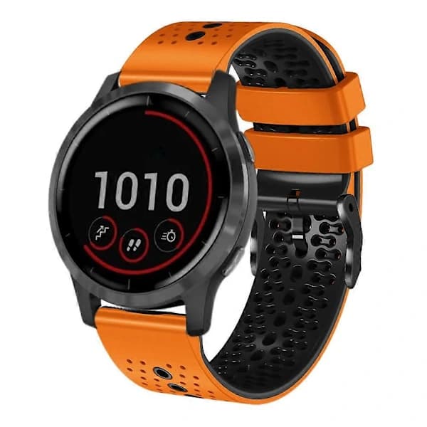 Silikonearmbånd til Garmin vivoactive 4-lingling} Orange Sort Orange Sort