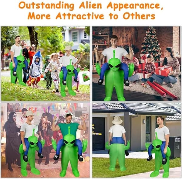 Inflatable Alien Costume - Inflatable Alien Suit - Inflation System Included - Green