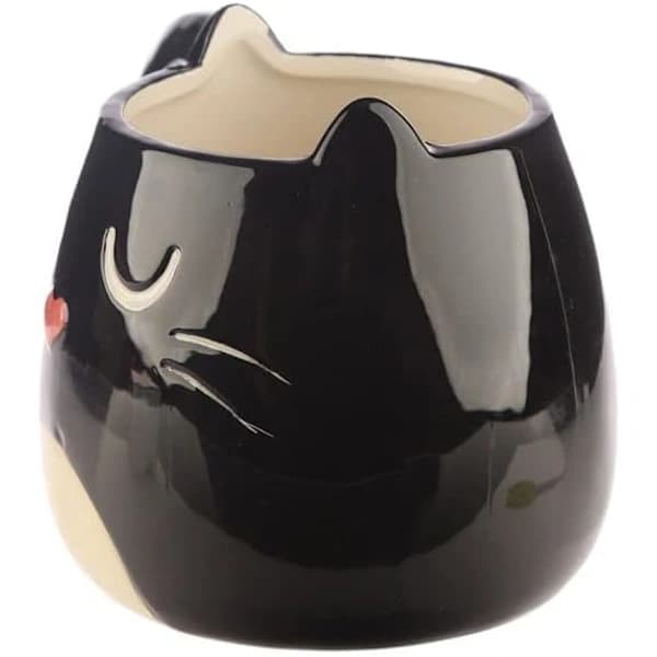 HA~Svart Kat Mugg 3D Keramisk Nyhed Søde Krus Kopper 400ml til Varme Drikke, Te, Kaffe, Varm Chokolade