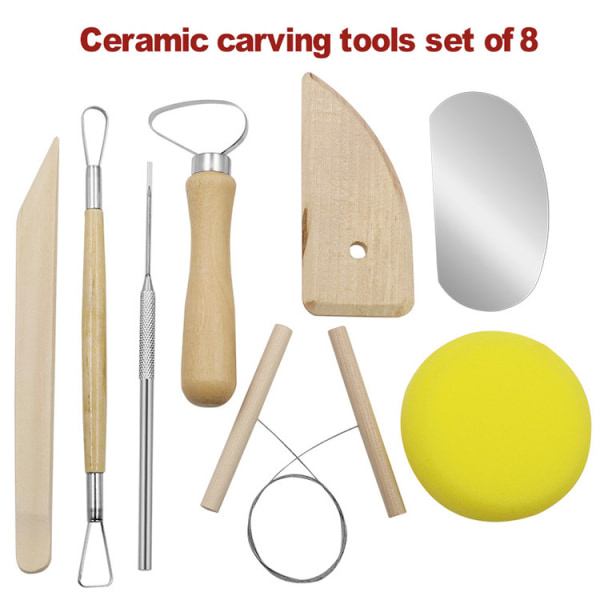 8st keramikskulpturverktyg Lermodelleringsmejsel för keramiker, keramikhantverksverktyg Lerskulptursats för nybörjare, proffs och konstnärer