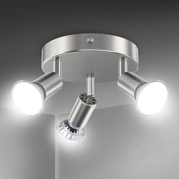 /HA/LED-taklampe Roterbar, 3-veis rund panel LED-takspot
