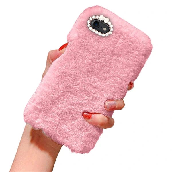 HA-iPhone 7/8 Plus - Deksel/Mobilskall - Fluffy Pels Rosa