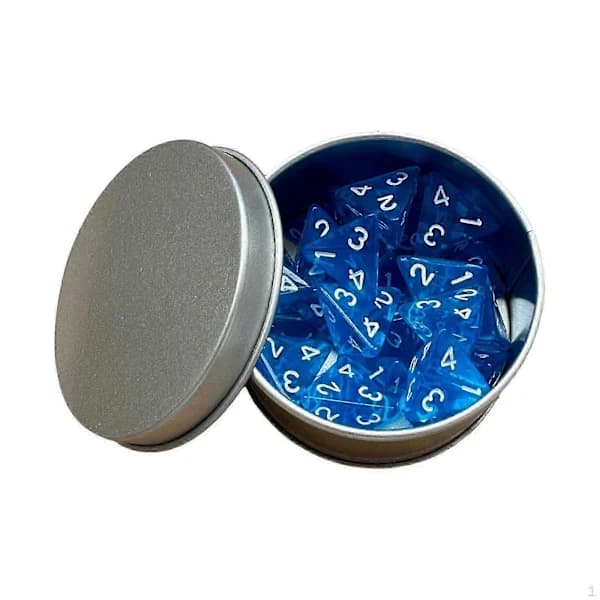 2025 25-pack 4-sidiga tärningar Rollspelstärningar Akryl Polyedriskt Set D4 16mm blå