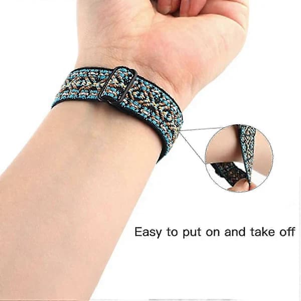 HA~Justerbart elastiskt nylonarmband för Redmi Band 2, andningsbart armband för smartklocka Vinrött