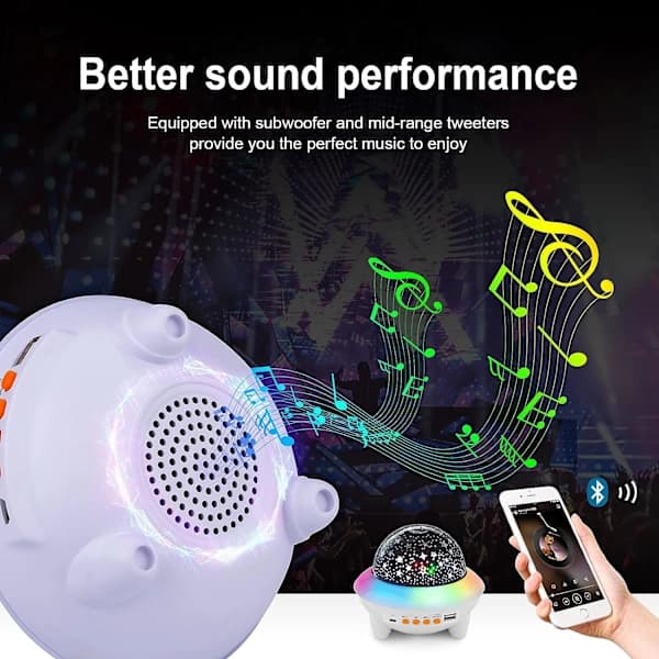 Blå dröm stjärnhimmelprojektor Bluetooth nattlampa barn LED