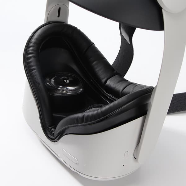 VR-ansigtsgrænseflade og ansigtsbetrækpuder, svedafvisende PU-skum, ventileret design, til Oculus Quest 2 VR-gaming, sort