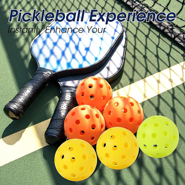 Pickleballs utomhusspel 6/12 st Uppfyller USAPA-krav Hållbara USA-turneringspickelbollar Bollar 40 hål med hög studs Hög synlighet med mig