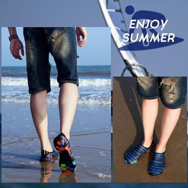Vandsko til mænd og kvinder, hurtigtørrende åndbart mesh, skridsikker gummisål til strand, svømning, surfing, størrelse S (EU 37)