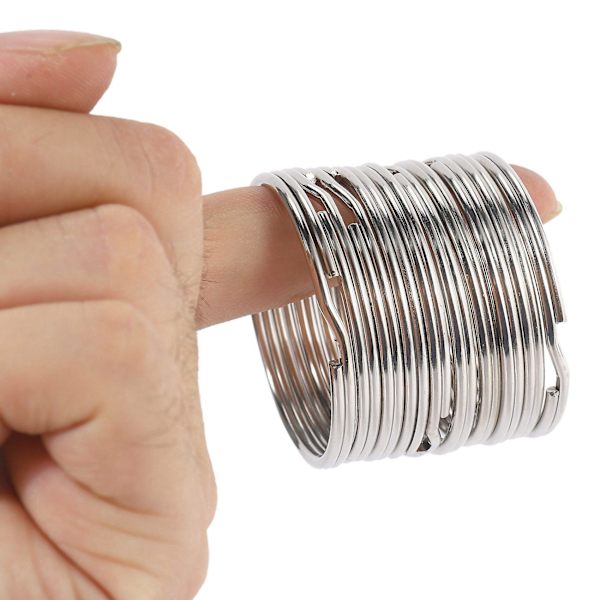 50x Kvalitets 50mm Nøkkelring Split Ring Sett Heavy Duty Stor Nikkel Nøkkel Loop Sprung Hoop