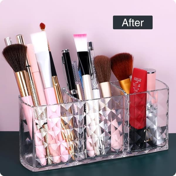 Makeup Organizer - Klar akryl makeup organizer - Holder med 3 rum