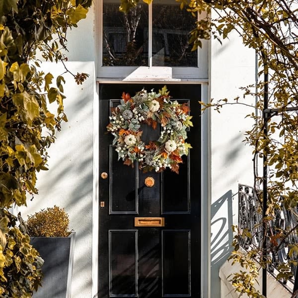 /HH/Thanksgiving kunstige høstløv og gresskarkrans til dør 1 stk A 1PC
