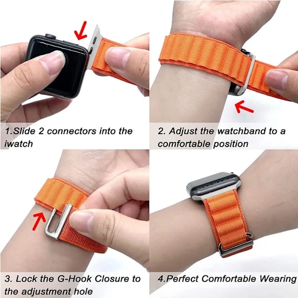 /HA/Loop-armbånd til urrem 49 mm 44 mm 40 mm 45 mm 41 mm 42 mm 38 mm 49 mm Nylon bralet iwatch series Ultra 8 7 se 6 5 3 lysegrå andet: 38 40 41 mm