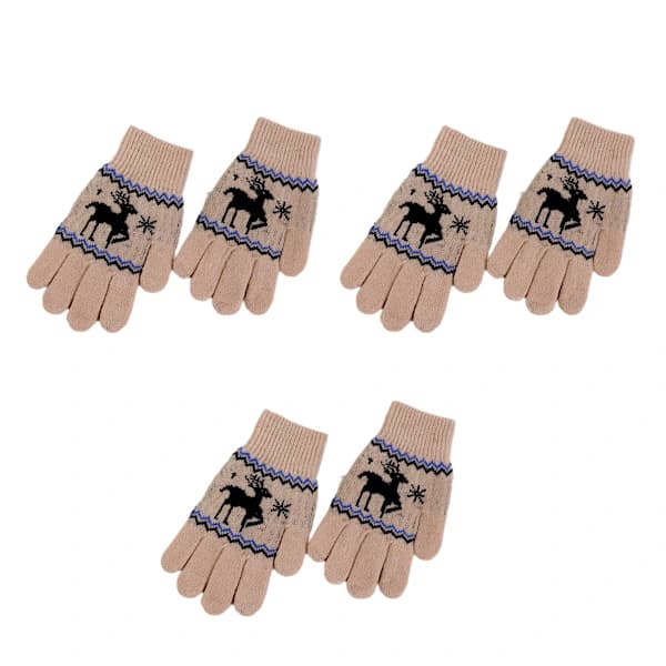Vinterhansker for barn - Myke og varme ullforede hansker betyr varme strikkehansker for barn khaki