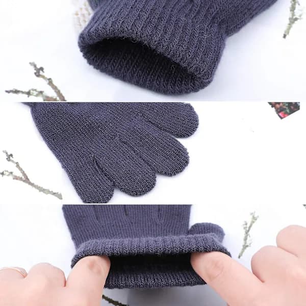 HA-Magiska barnhandskar - 12-pack gradientfärger vinter barnhandskar stretch helfingerhandskar för pendling lek löpning
