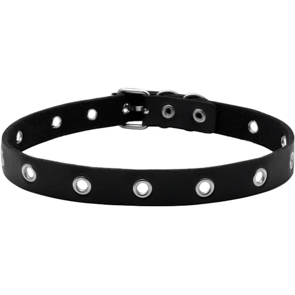 1 stk PU-lær halskjede med maljer for kvinner og menn, punk-krage, goth-emo-tilbehør