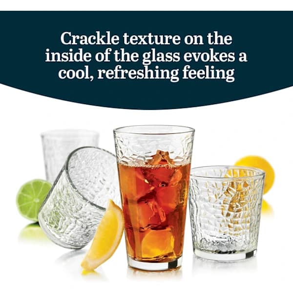 HA~ Tumbler- och Rocksglas-set, Texturerade Dricksglas, 2-pack, Allroundglas för Evenemang och Vardagsbruk