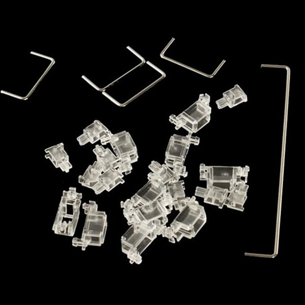 2x Mekanisk tangentbord Cherry Mx Switch Pcb monterad Cherry stabilisator Genomskinligt transparent fodral