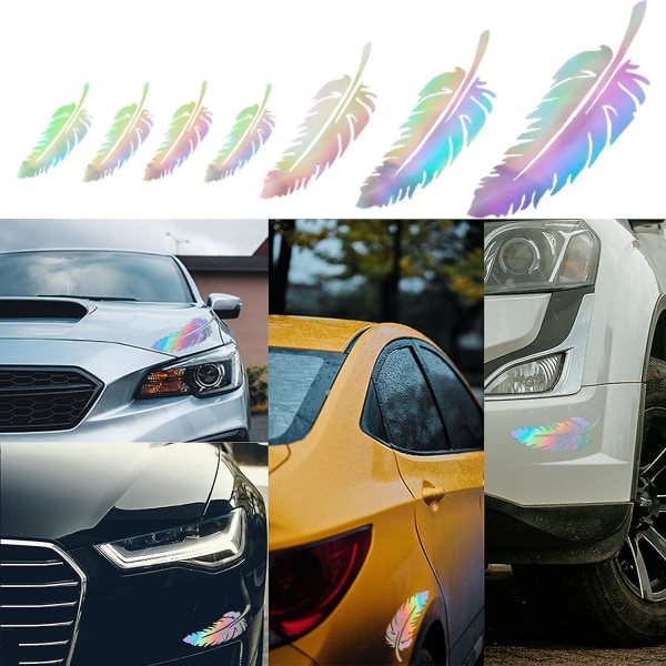 Car Stickers and Decals to Cover Scratch Reflective Feather Cover Scratches Stickers for Car Truck Bike Vehicle Decoration(8Pcs)