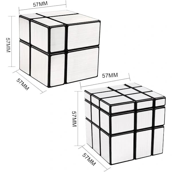 Shengshou Mirror Cube Speed Cube Sæt, Magic Cube Puzzle Cube Mirror Blocks Bundle Uregelmæssig Speedcube Ulige 3D Puzzle Cube Legetøj Sølv (2-p...