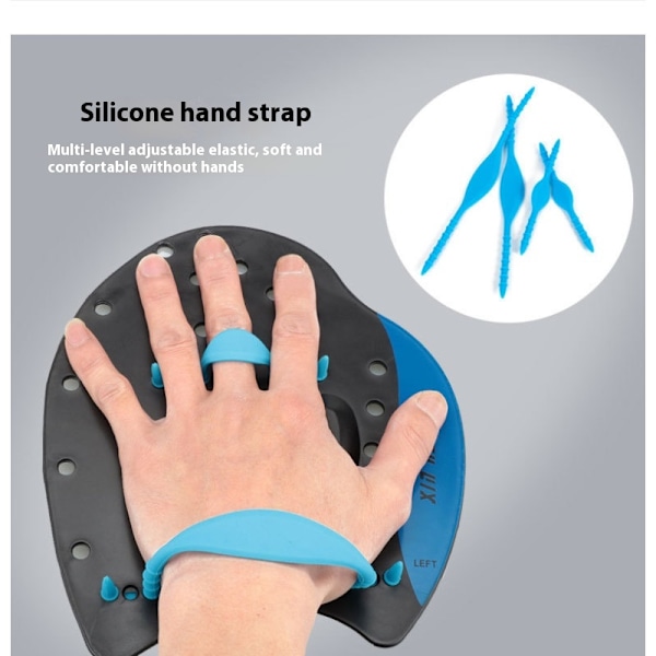 1 par simhandskar för män och kvinnor, simning, simhud, paddelhandskar, vattenmotstånd, vattenträning, aquafitness, för surfing (blå, M)