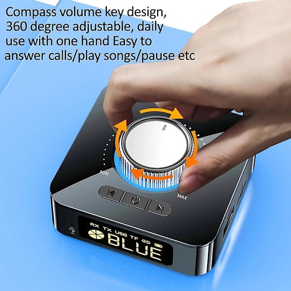 Bluetooth 5.0 Audiomottagare LED-display Sändtagare Mottagare 3D Stereo Musik Trådlös Adapter TF-kort RCA 3,5 mm 3,5 AUX PC Bil