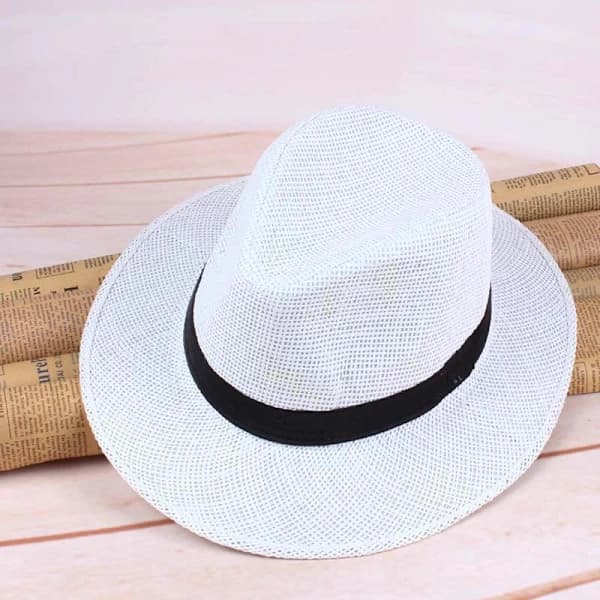 Panamahatt for menn i strå, håndlaget, sommerstrandreiser, solhatt, One Size one size e