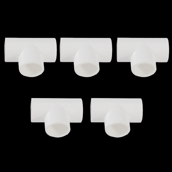 20mm PVC T-stykke 3-vejs vandrør rør adapter stik hvide 25 stk