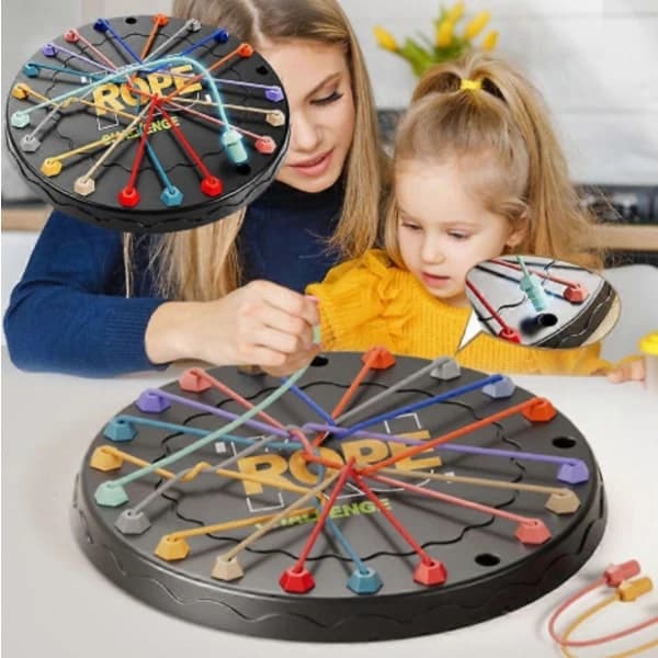 Interactive Rope Knot Game Challenging Logic Puzzle Board for Kids Adults Portable Fun Stress Toy