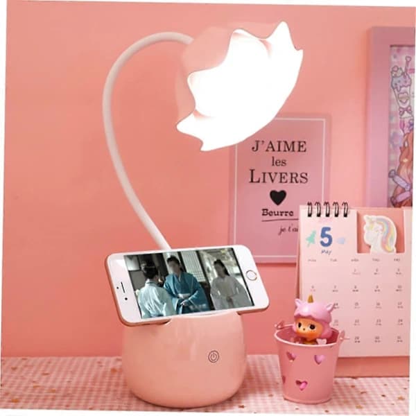 HA~2 stk Bordlampe USB Skrivebordslampe Studielampe Sengelampe LED