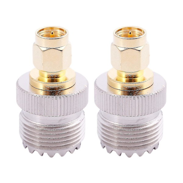 2x SMA han til UHF hun SO239 SO-239 jumper stik RF-adapter guld