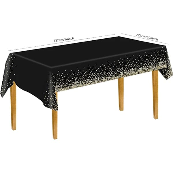 2 stk. gyldne prikker duk, festduk, 137x274 cm rektangulær