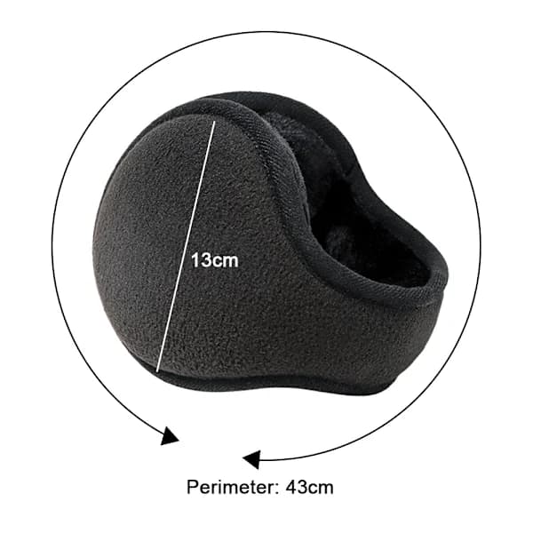 Vinterøreklokker for menn og kvinner - Sammenleggbare fleece ørevarmere - Perfekt for utendørs ski, svart