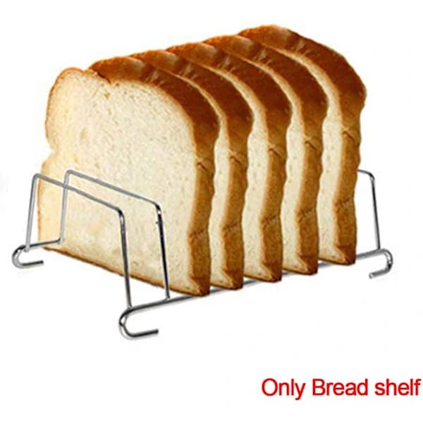 Rustfritt stålgitter for brød, rektangulært ristet brødstativ, frityrtilbehør (sølv)