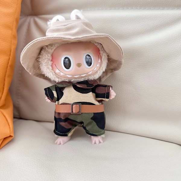 [HH] Labubu Kläder Märkesdesign Kläder Labubu Kläder Väska Skor Utsmyckning Dekorationer Förklädnad Camouflage fisherman suit
