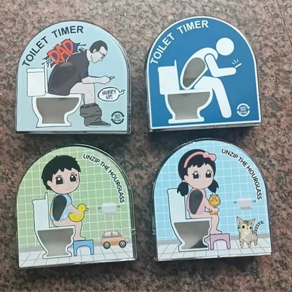 Toilet Timer 5 Minutter Trykt Alsidig Præcis Følsom Dekompression Sjov Gave Badeværelse Afføringstimer Timeglas Hjemmebrug KAESI [] D