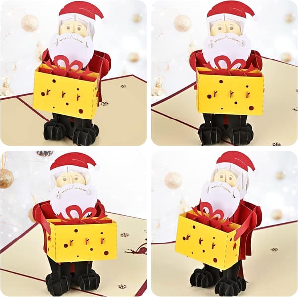 {HH}4 st 3D Julkort, Julkort med Kuvert Pop Up Chris