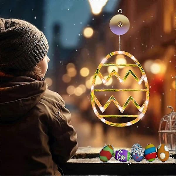 Easter Window Lights, Luminous Easter Decorations, Hanging String Lights for Home Bedroom Living Room Wall Decor