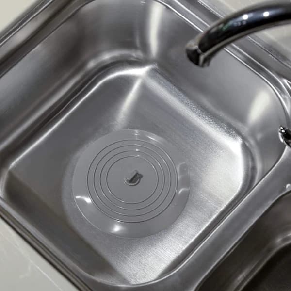 Badekarplugger Silikon Vask Propp Vask Propp 15,3 cm Diameter for Kjøkken, Bad og Vask Universal Avløpsplugg (1 stk, Grå)