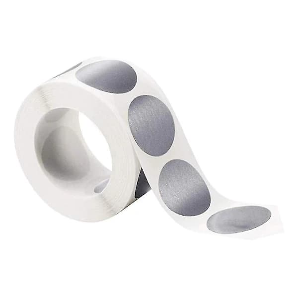 300 stk./rull Skrapelodd Runde Sølv Klistremerker 2,5 cm Størrelse Bra Premium